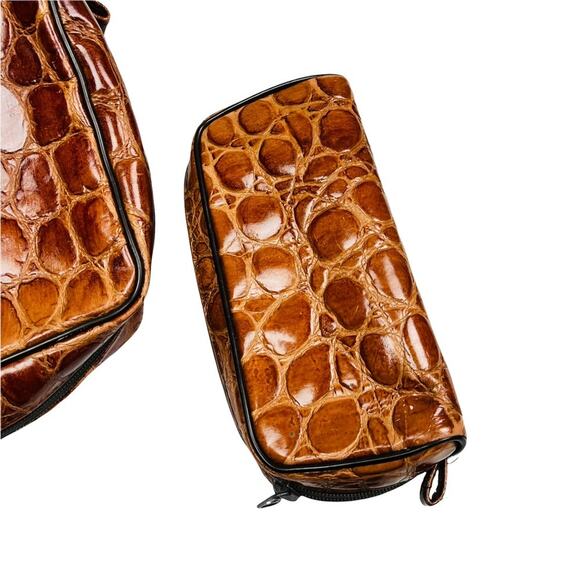 Rare Vintage Atelier Jeannette Leather Croc Embossed set made in Germany - Picture 4 of 16